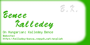 bence kalledey business card